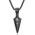 Egyptian the Eye of Horus Ankh Cross Arrowhead Pendant Hieroglyphic Writing of Ancient Egypt Titanium Steel Spearpoint Necklace for Women Men Jewelry