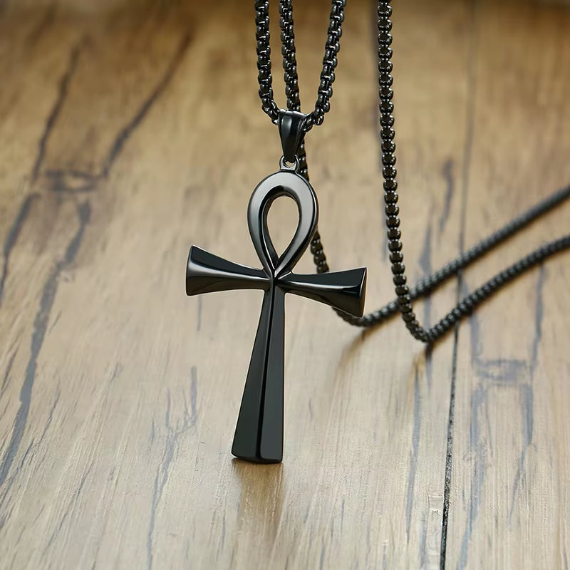 Black Ankh Pendant Symbol of Life – Stainless Steel