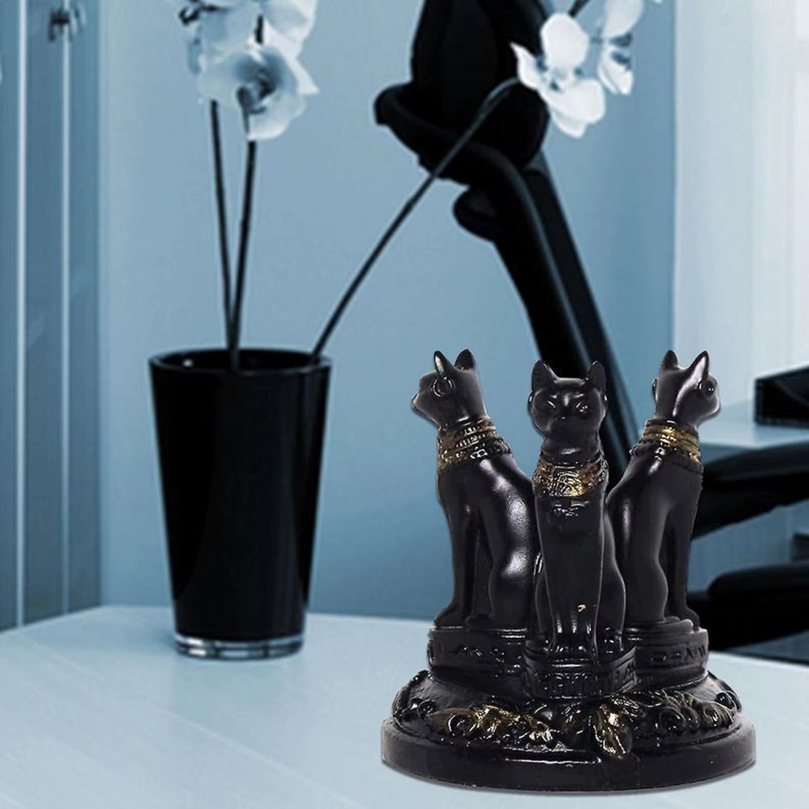 The Triple Guardian of Bastet Crystal Sphere Stand