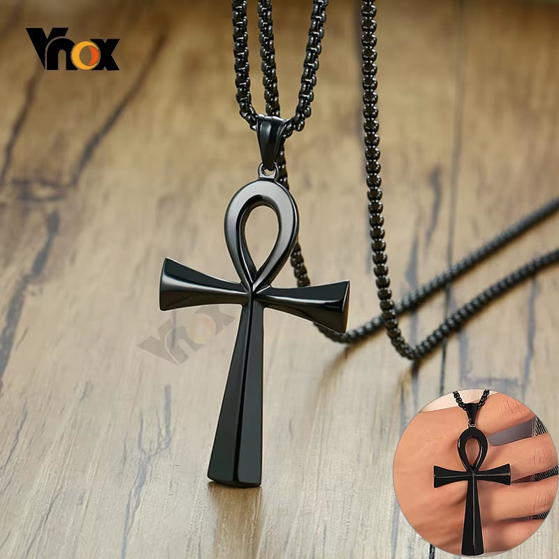 Black Ankh Pendant Symbol of Life – Stainless Steel