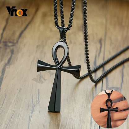 Black Ankh Pendant Symbol of Life – Stainless Steel