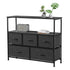 Dresser TV Stand, Entertainment Center with Fabric Drawers, Media Console Table with Open Shelves for TV up to 45 Inch for Bedroom, Living Room, Entryway, Black