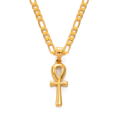 Gold Ankh Pendant Necklace Key of Life – 1 inch