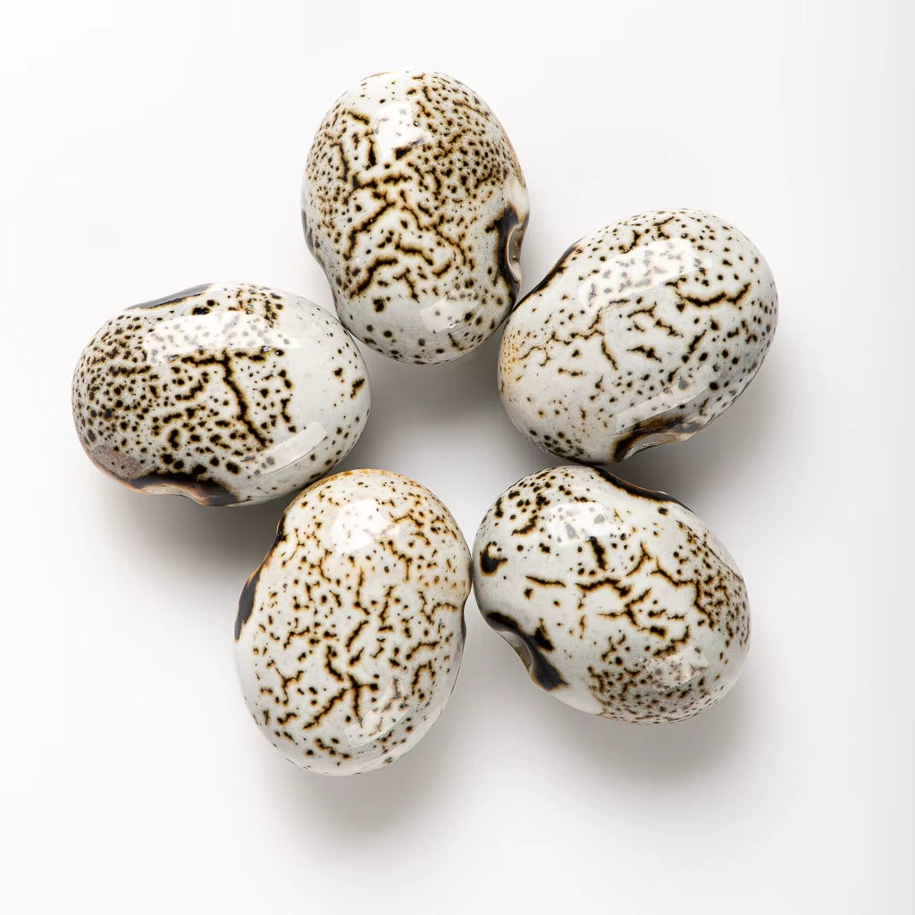 Imperial Kiln Ceramic Beads 5-Piece Porcelain Set – Vintage Restoration Style (