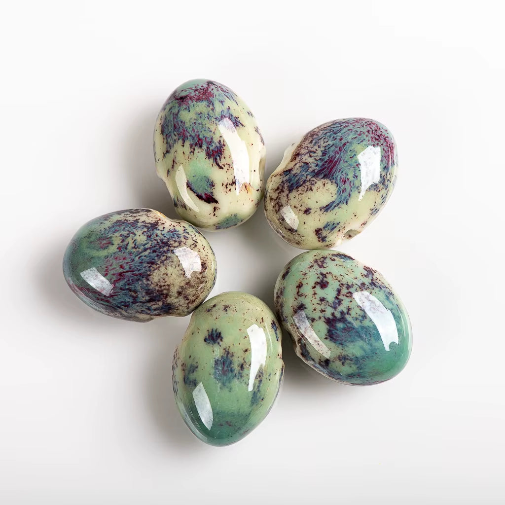 Imperial Kiln Ceramic Beads 5-Piece Porcelain Set – Vintage Restoration Style (