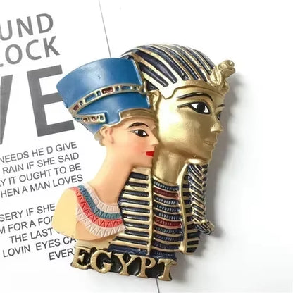 Egyptian Pharaoh &amp; Anubis Fridge Magnet Resin Souvenir Decorative Accent