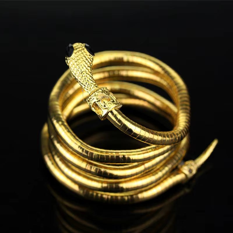 Serpent of the Nile Adjustable Gold Snake Cuff Bracelet