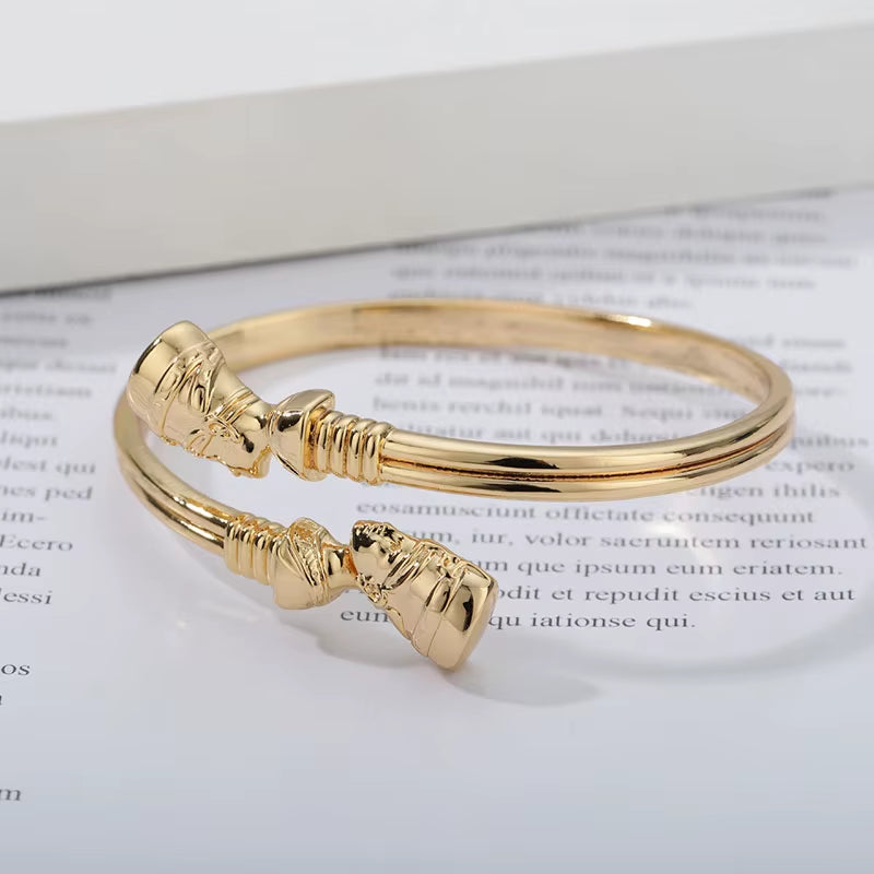 Nefertiti Cuff Bracelet Stainless Steel – Pharaoh’s Muse