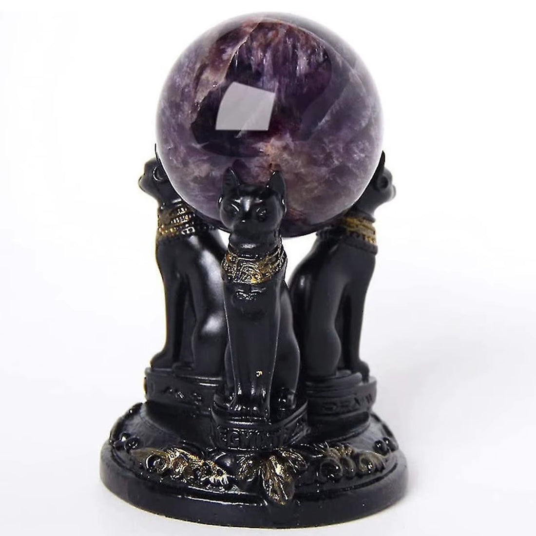 The Triple Guardian of Bastet Crystal Sphere Stand