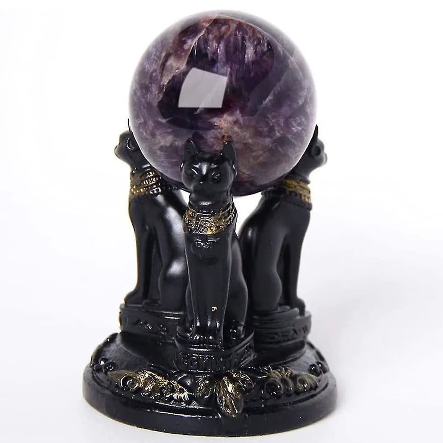 The Triple Guardian of Bastet Crystal Sphere Stand