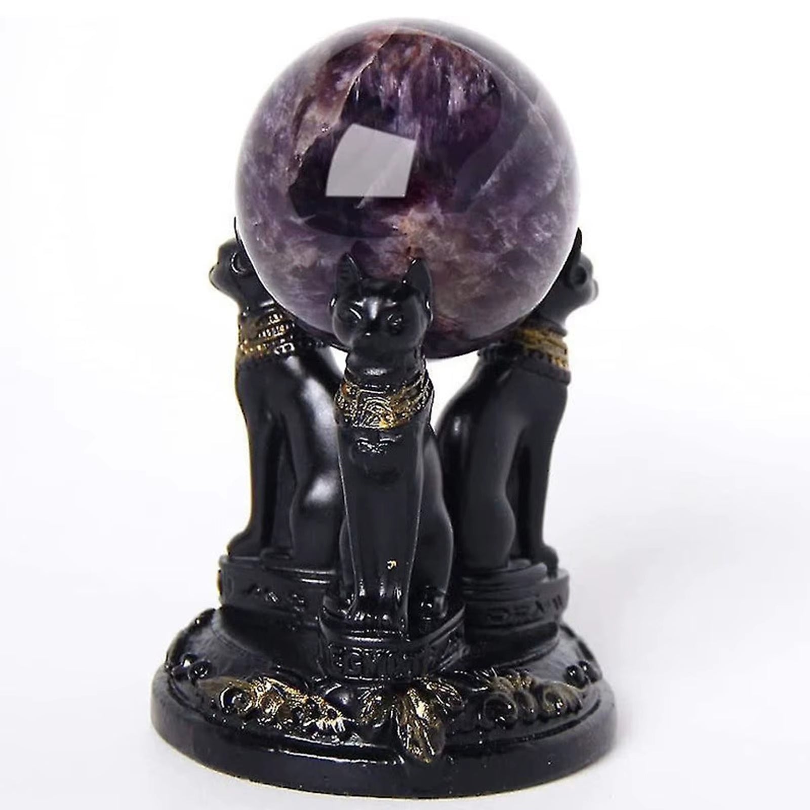 The Triple Guardian of Bastet Crystal Sphere Stand