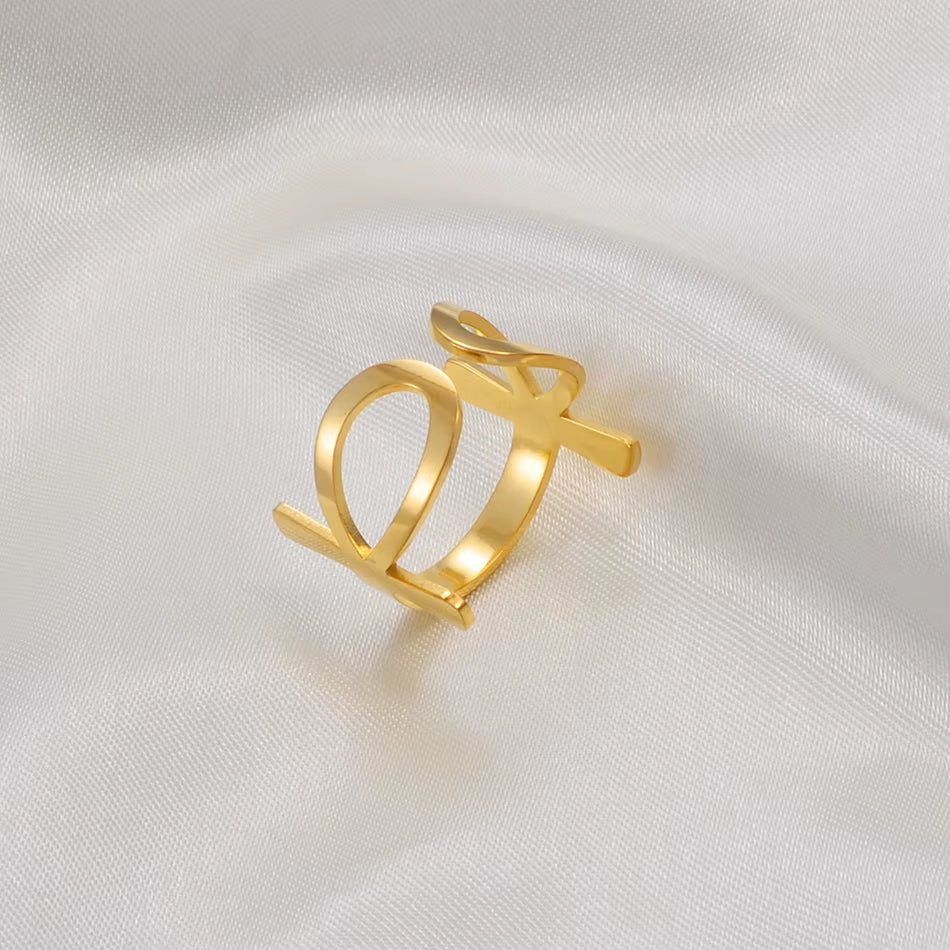 The Wrapped Ankh Open Band Symbol Ring
