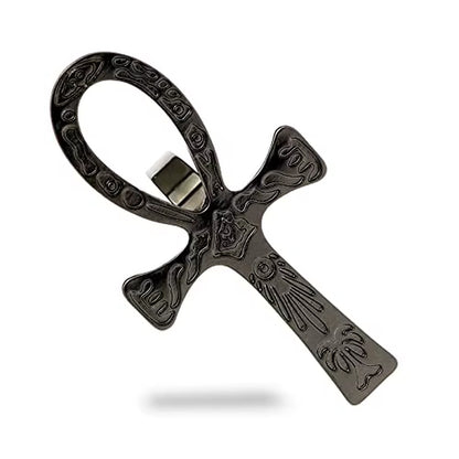 Carved Ankh Band Ring Adjustable Vintage Finish | Symbol of Life