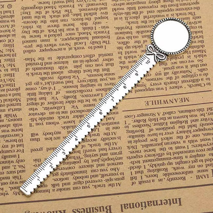 2-Piece 20mm Ruler Bookmark Base – Cabochon Setting (Vintage Metal)
