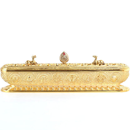 Antique Metal Lying Incense Burner Box 