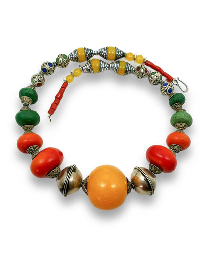 Tribal Heritage Statement Necklace Inspired by Traditional North African Craft
