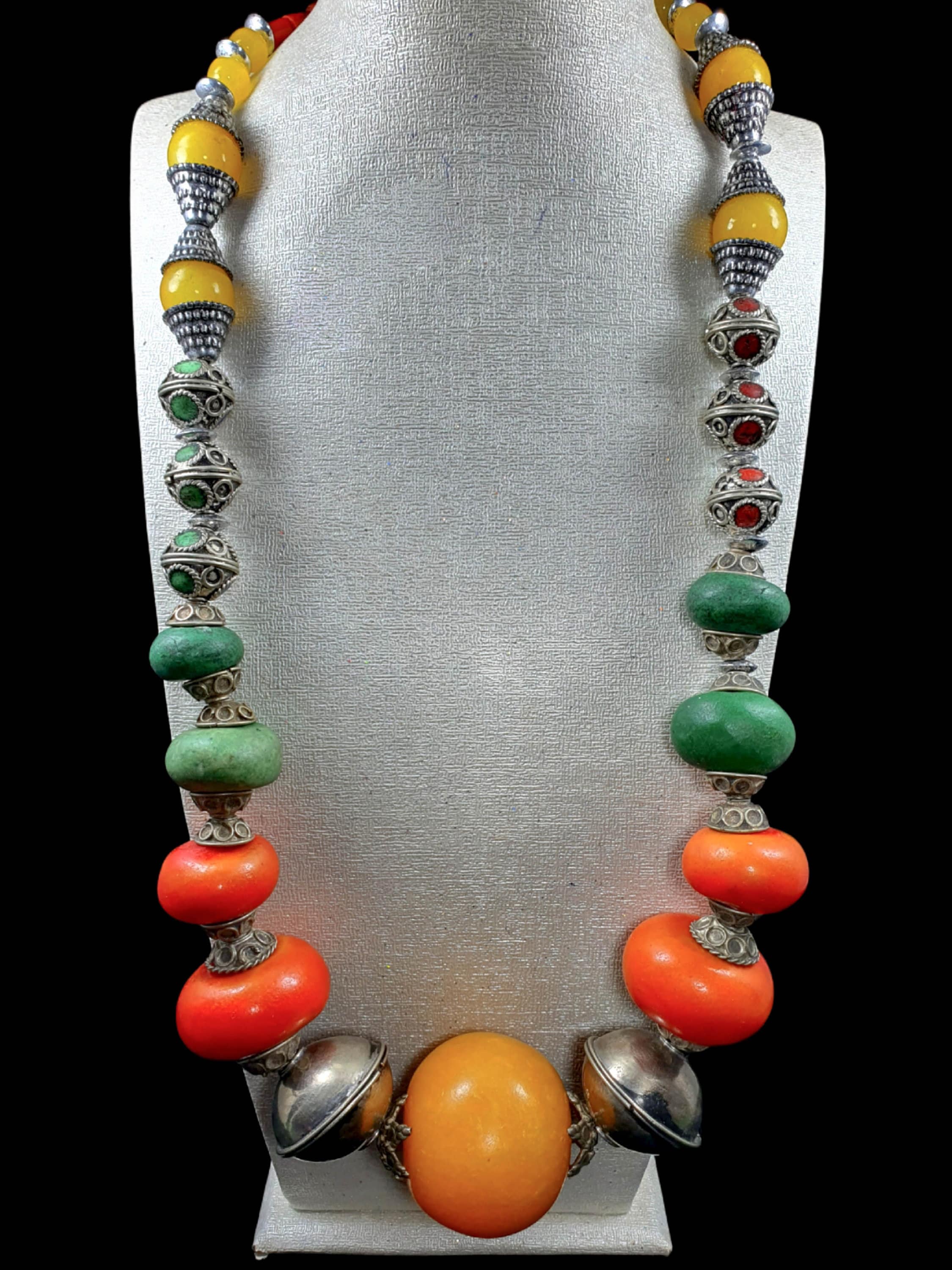 Tribal Heritage Statement Necklace Inspired by Traditional North African Craft