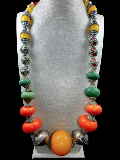 Tribal Heritage Statement Necklace Inspired by Traditional North African Craft