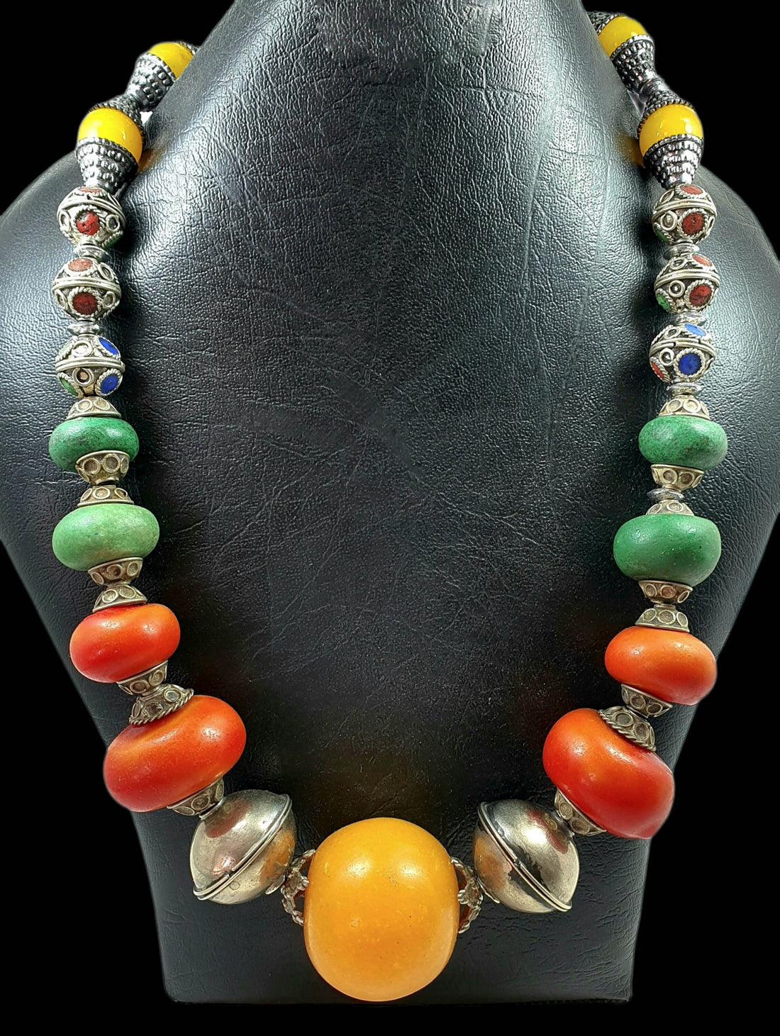 Tribal Heritage Statement Necklace Inspired by Traditional North African Craft